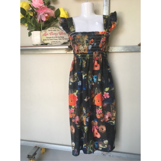 đầm maxi hoa cánh tiên ( hình thật )