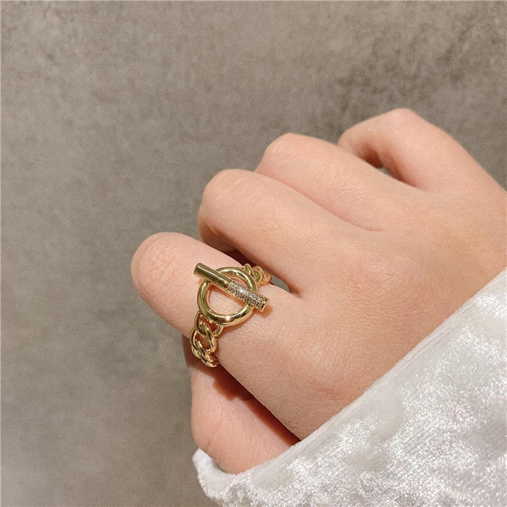 MXGOODS Nhẫn Hở Họa Tiết Hình Học Phong Cách Vintage Thời Trang