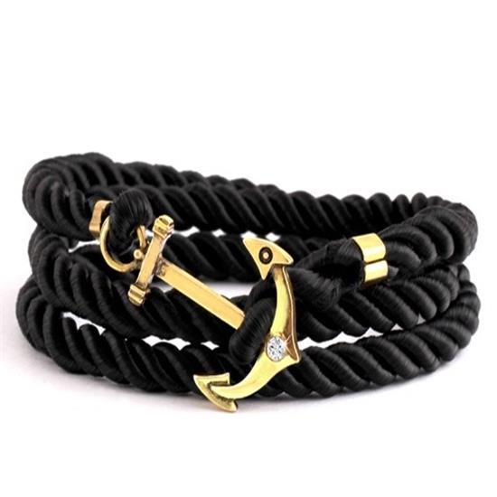 Vòng Tay Dây Bện Mặt Hình Mỏ Neo Phong Cách Retro