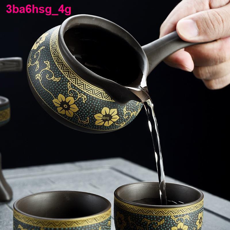 nhà cửa đời sốngWan Qingxing [1 cối xay đá, 1 biển và 6 cốc] Bộ ấm trà Kung Fu bán tự động lười, sáng tạo cốc tại