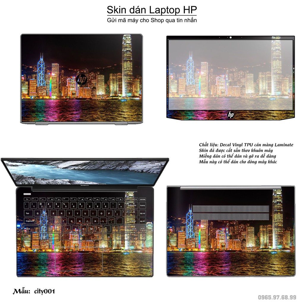 Skin dán Laptop HP in hình thành phố (inbox mã máy cho Shop)