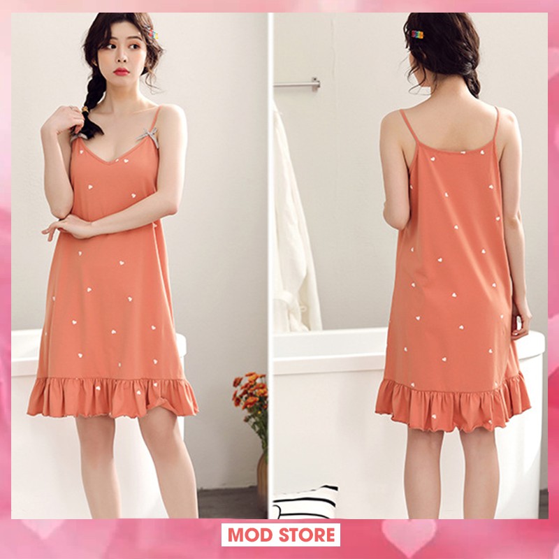 [𝐇𝐚̀𝐧𝐠 đ𝐞̣𝐩] Váy Ngủ 2 Dây, Váy Mặc Nhà Siêu Mát, Chất Cotton Co Giãn, Nhiều Màu V3 | BigBuy360 - bigbuy360.vn