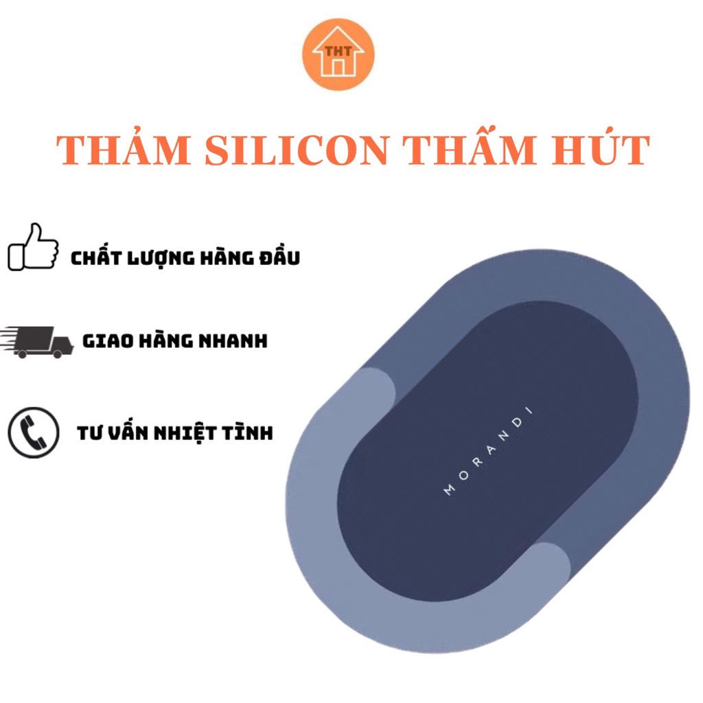 Thảm Silicon Siêu Thấm Hút, Chùi Chân Chống Trượt, Thảm Nhà Tắm Nhà Bếp ( Giao Ngẫu Nhiên )