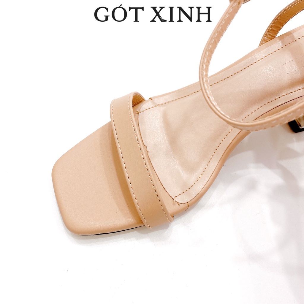 Giày sandal cao gót nữ GÓT XINH GD1 quai mỏng da mềm đế cao 5cm