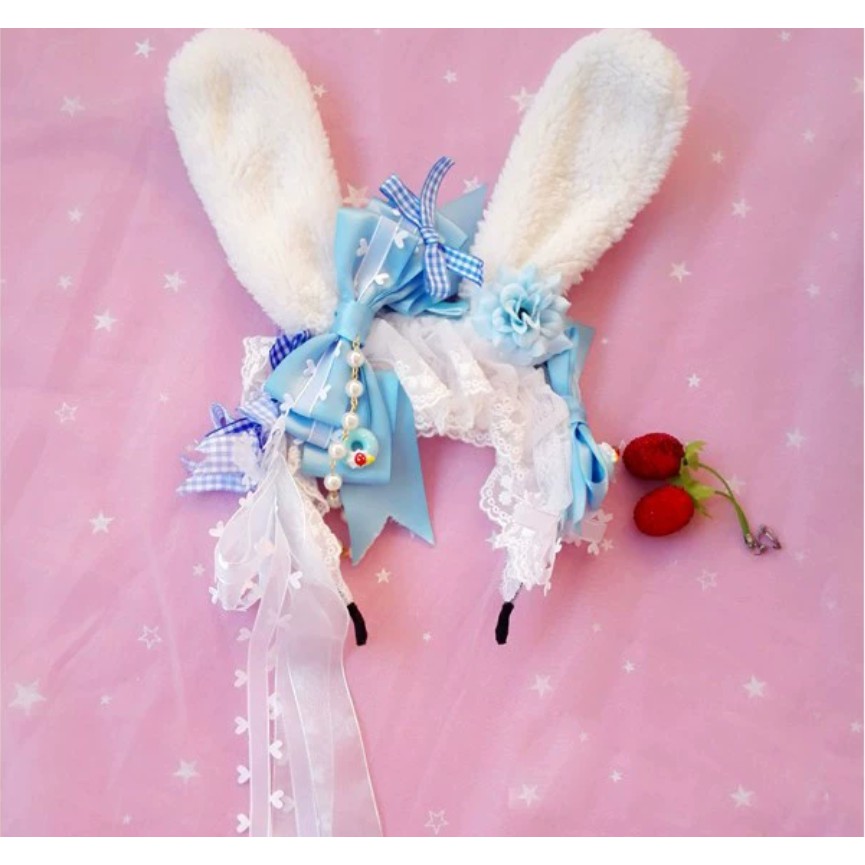 Băng đô tai thỏ phong cách lolita xinh xắn