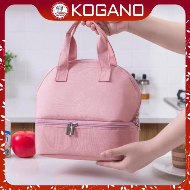 Túi giữ nhiệt KOGANO túi đựng hộp cơm, bình nước, bình sữa giữ nhiệt 2 ngăn cao cấp cho văn phòng, du lịch HG-001201