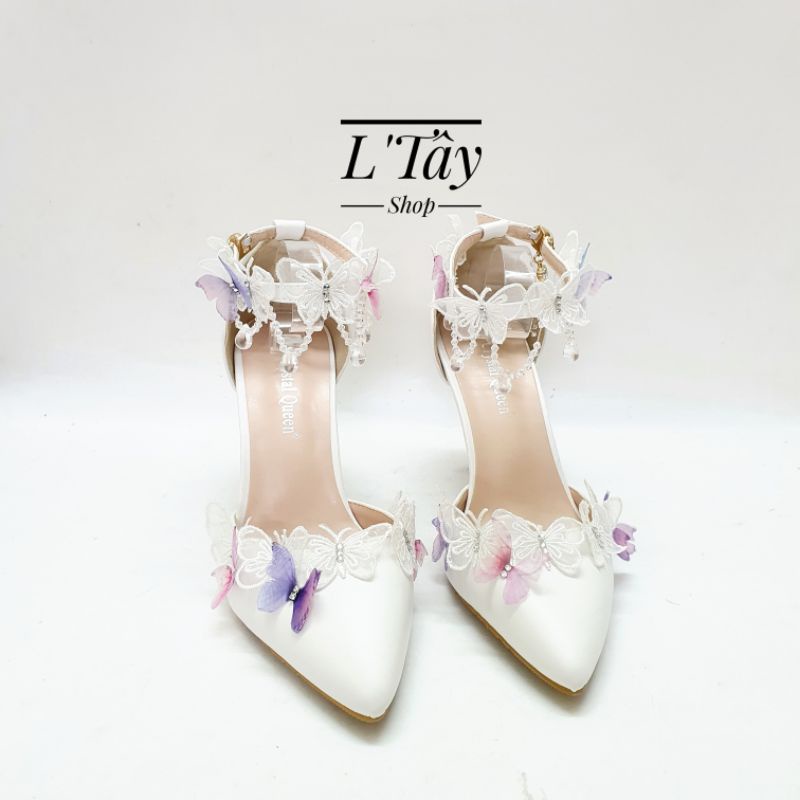 Giày Cưới-Giày Cô Dâu Thiết Kế Bởi L'TâyGiày Hồ Điệp Đa Sắc
