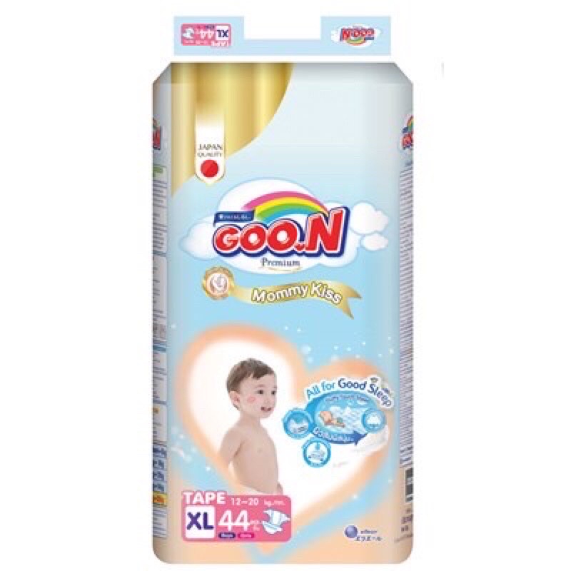 Tã Goo.N Mommy Kis dòng cao cấp mẫu dán và quần NB66/S62/M54/M56/L48/XL44/L44/XL40/XXL34/XXXL24