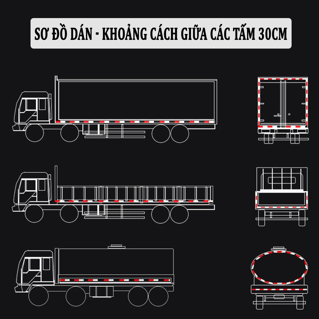 Tấm Phản Quang Gắn Xe Ô Tô – Tấm Phản Quang An Toàn Lái Xe Ban Đêm – Bộ 2 Tấm