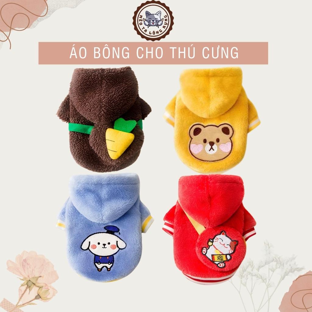 Áo cho chó cún poodle mèo con thú cưng lớn giữ ấm cho mùa đông chất bông len, quần áo cho thú cưng dành cho chó mèo