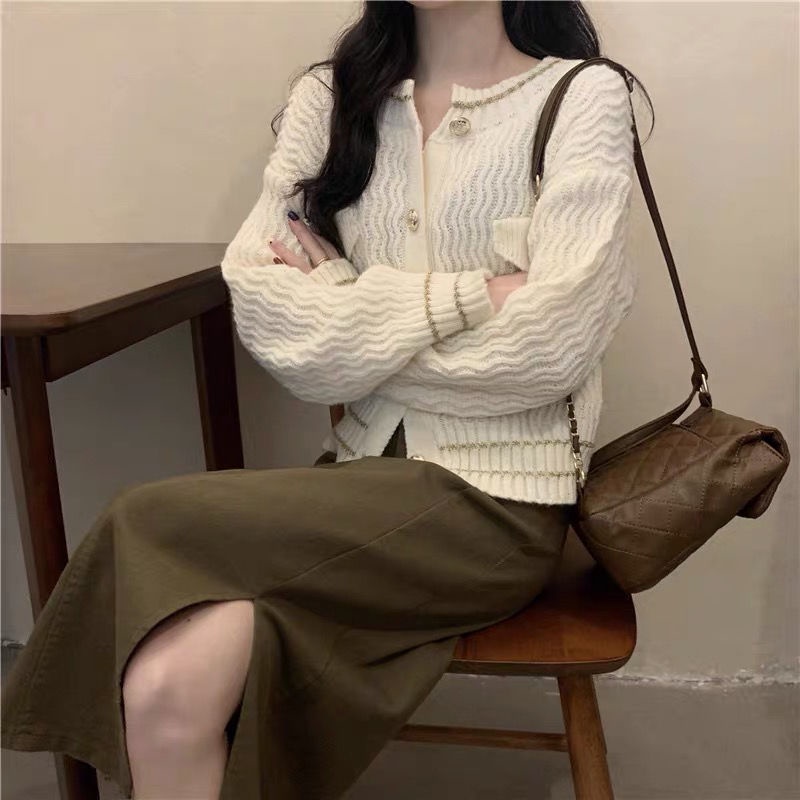 Áo Khoác Cardigan Dệt Kim Thiết Kế Thanh Lịch Cho Nữ  tao bao