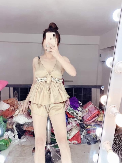 [SALE 30%] Đồ ngủ sexy lụa ren hoa có mút | BigBuy360 - bigbuy360.vn