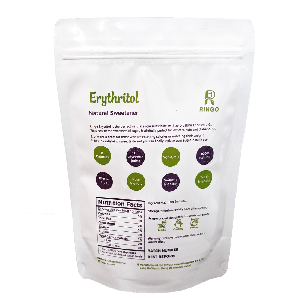 Đường Erythritol - Dành Cho Người Ăn Kiêng (Keto - Tiểu Đường - DAS)