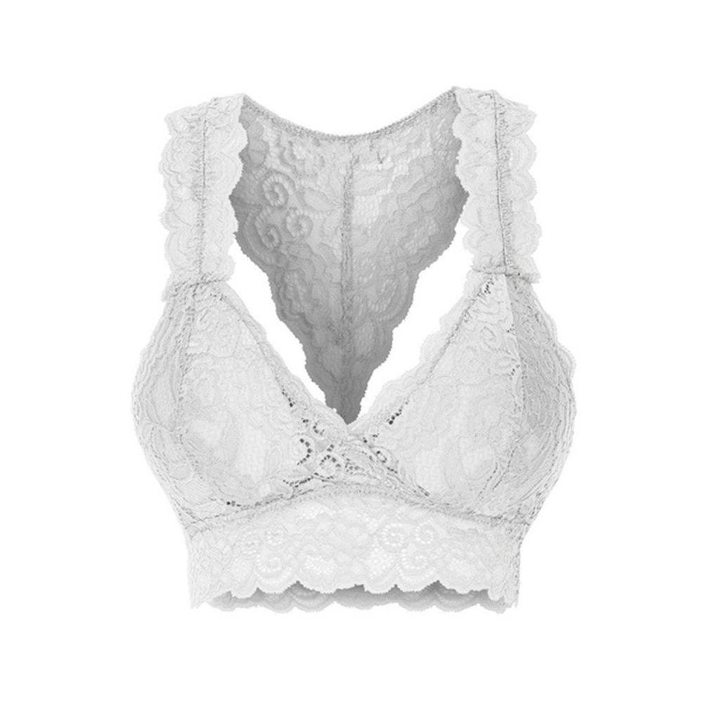 Upstopvn Racerback Áo Lót Bralette Xuyên Thấu Cổ Chữ V Gợi Cảm Cho Nữ