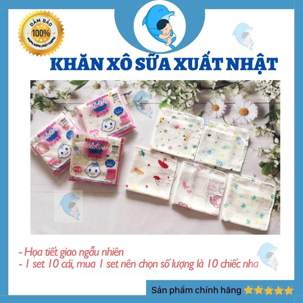 Khăn Xô Sữa Họa Tiết 6 Lớp Mềm Mịn kích thước 25x25cm