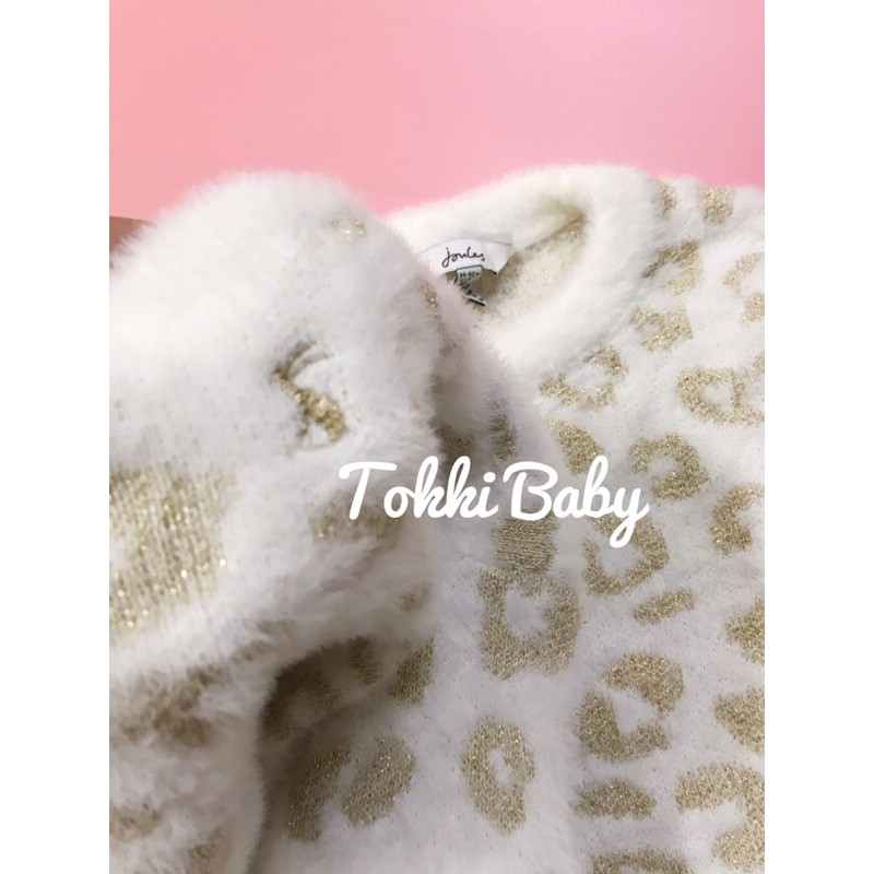 Áo len lông thỏ hoạ tiết da báo dư xịn cho bé