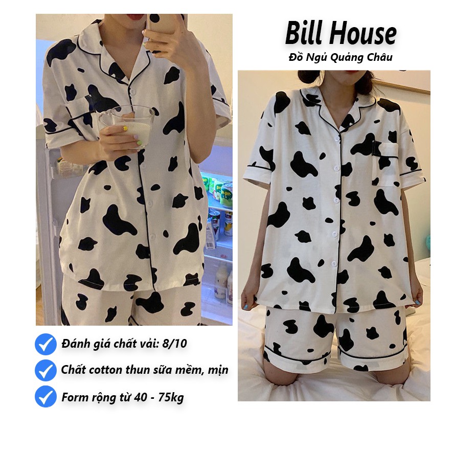 Bộ Pijama Cộc Tay Bò Sữa Cực Xinh BC07