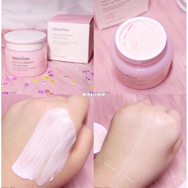 Kem Dưỡng Trắng Da Nâng Tone Tức Thì Innisfree Jeju Cherry Blossom Tone Up Cream