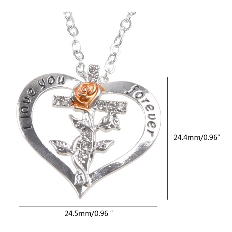 Vòng cổ Mặt Trái Tim Khắc Chữ KING / Rose in Heart Thời Trang Cho Nữ
