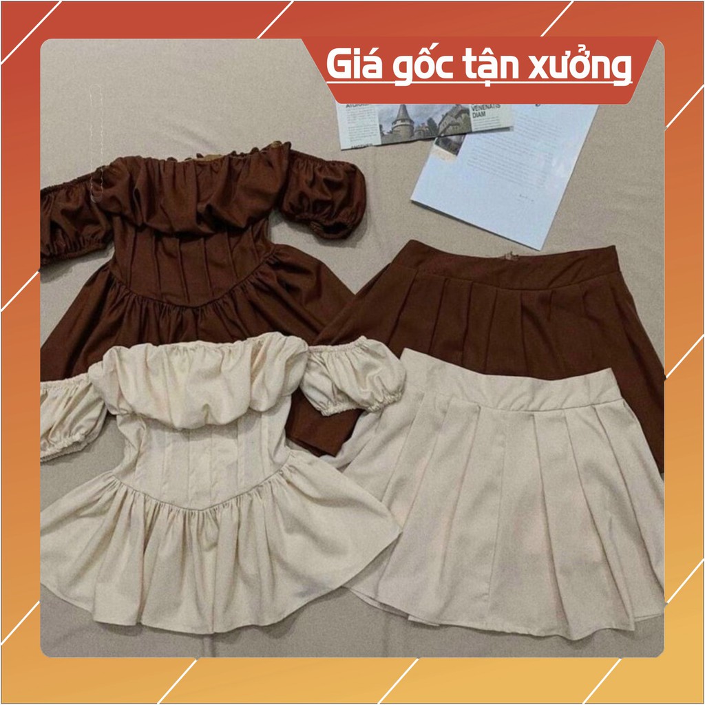 SÉT ÁO HỞ VAI CHÂN VÁY