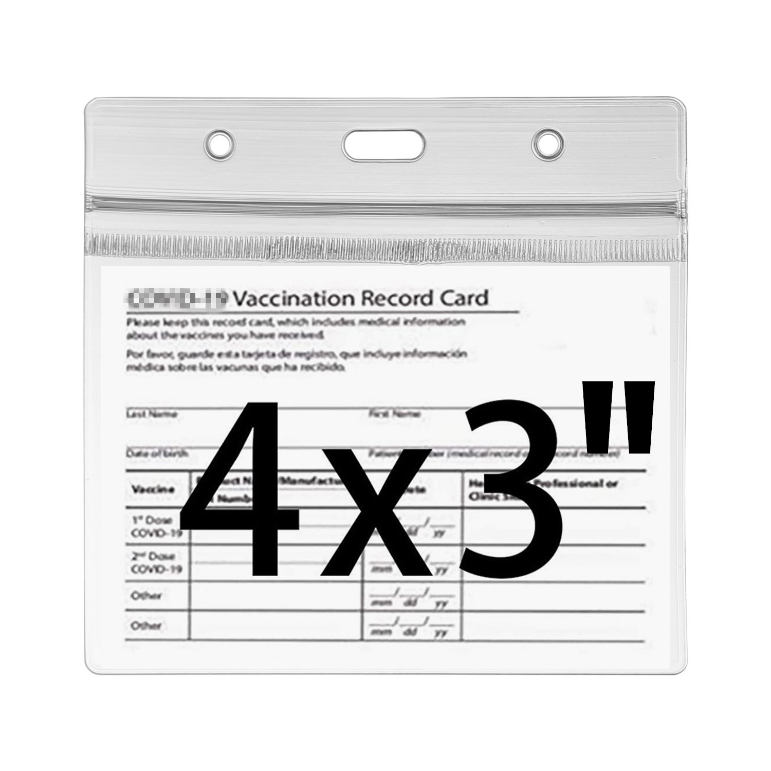 YEW Travel ID Card Holder Waterproof Clear Immunization Card Holder Protector PVC Plastic Resealable Cover 4X3 inch 10 Pack