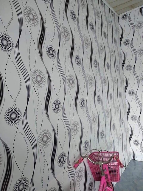 [xã] CUỘN 10m GIẤY DÁN TƯỜNG MÃ XOẮN ĐEN [decal cuộn] (kèm ảnh thậ)