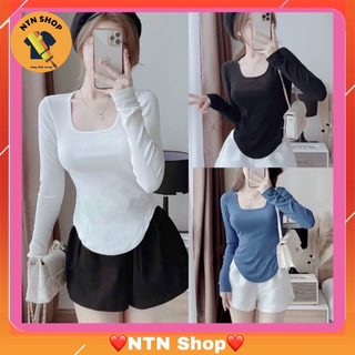 áo cổ vuông tay dài Lai Bầu body NTN (ap)