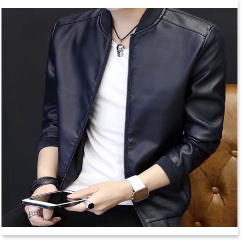 Áo khoác da nam bomber xịn xò cao cấp cho các bạn cool ngầu , bao bảnh KHANH AN FASHION