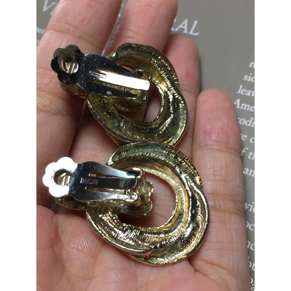 Bông tai kẹp vintage to- thiết kế doorknocker