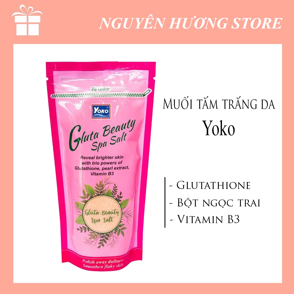 [TẶNG XÀ BÔNG NGHỆ] Muối tắm tẩy tế bào chết Yoko Gluta 300G Thái Lan