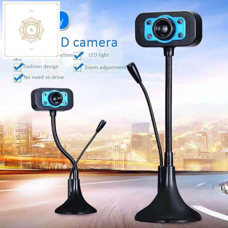Webcam USB 4 bóng đèn LED độ phân giải cao kèm mic cho Skype Youtube