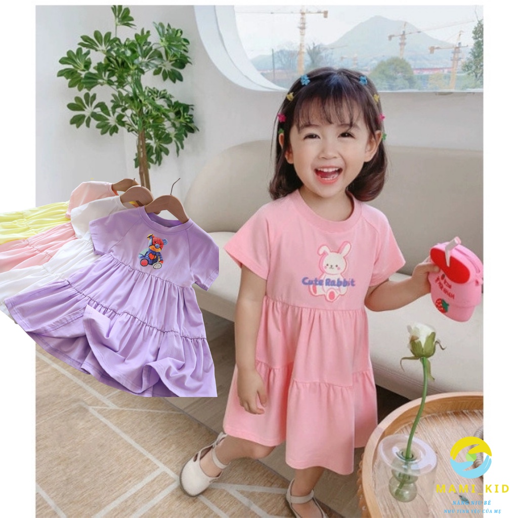 váy đầm bé gái chất cotton 4 chiều đẹp, 1-12 tuổi, mamikid