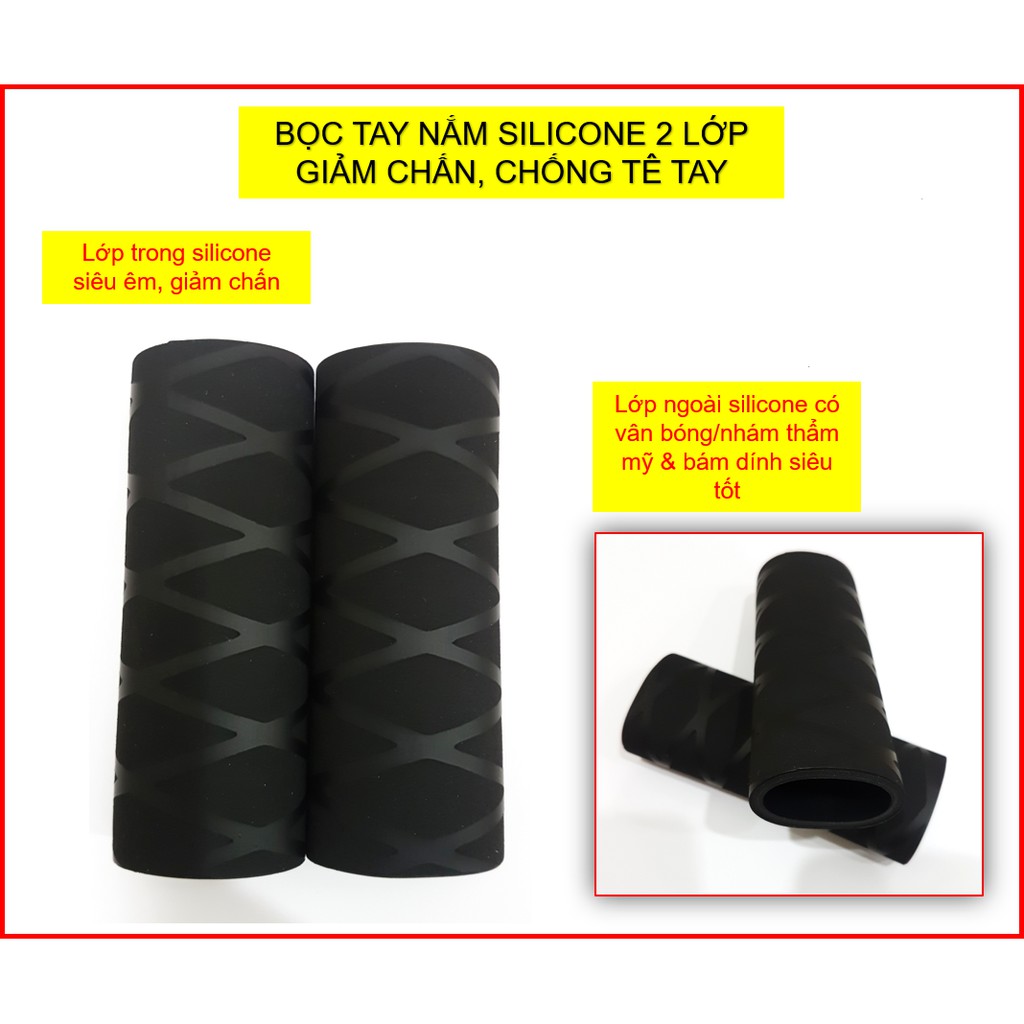 Bọc tay nắm silicone 2 lớp