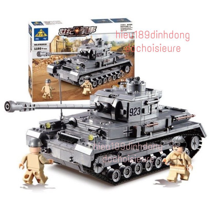 Lắp ráp xếp hình non Lego City Sembo block 82010 : siêu tank Panzer IV phát xít Đức 1193 mảnh