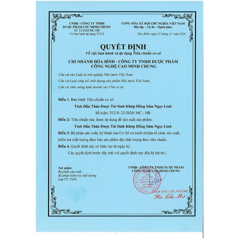 Tinh dầu thảo dược tái sinh khớp hồng sâm Ngọc Linh