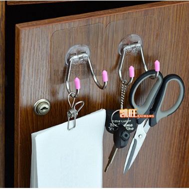 MÓC DÁN TƯỜNG INOX 2 RÂU DÁN TƯỜNG TREO TƯỜNG ĐA NĂNG