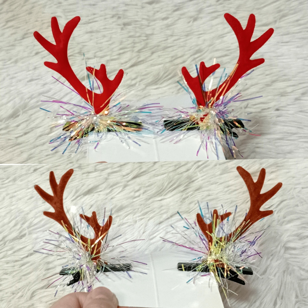 Cặp Tóc Noel Sừng Hươu cài tóc đồ dùng làm quà tặng trong mùa giáng sinh