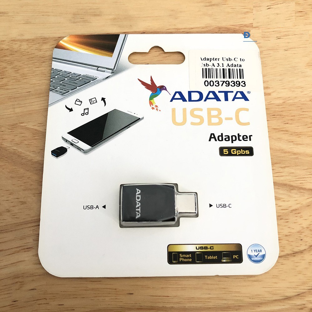 Đầu chuyển OTG từ USB 3.1 sang Type-C Adata Tốc độ 5Gbps (Đen) | BigBuy360 - bigbuy360.vn