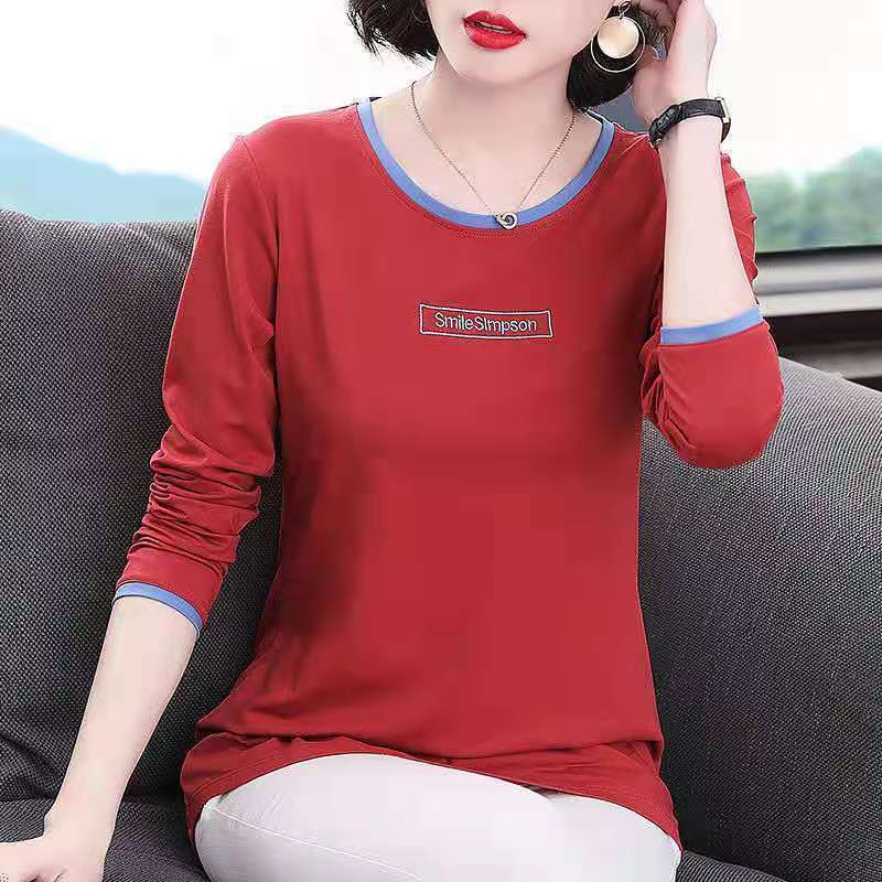 Áo Thun Tay Dài Dáng Rộng Thời Trang Cho Phụ Nữ Trung Niên