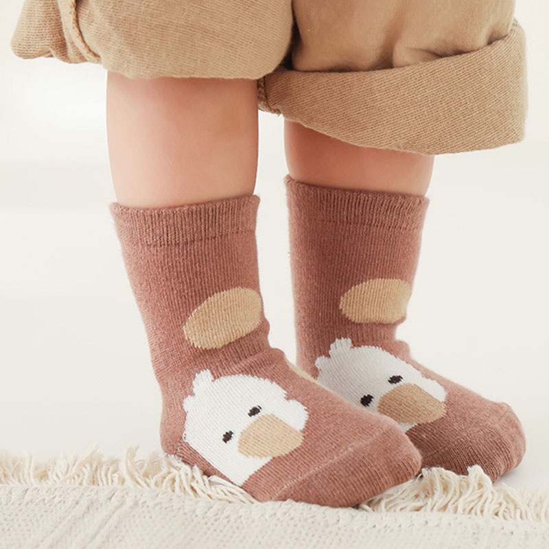 Vớ Cotton Thoáng Khí Chống Trượt Hình Gà Hoạt Hình Dễ Thương Cho Bé