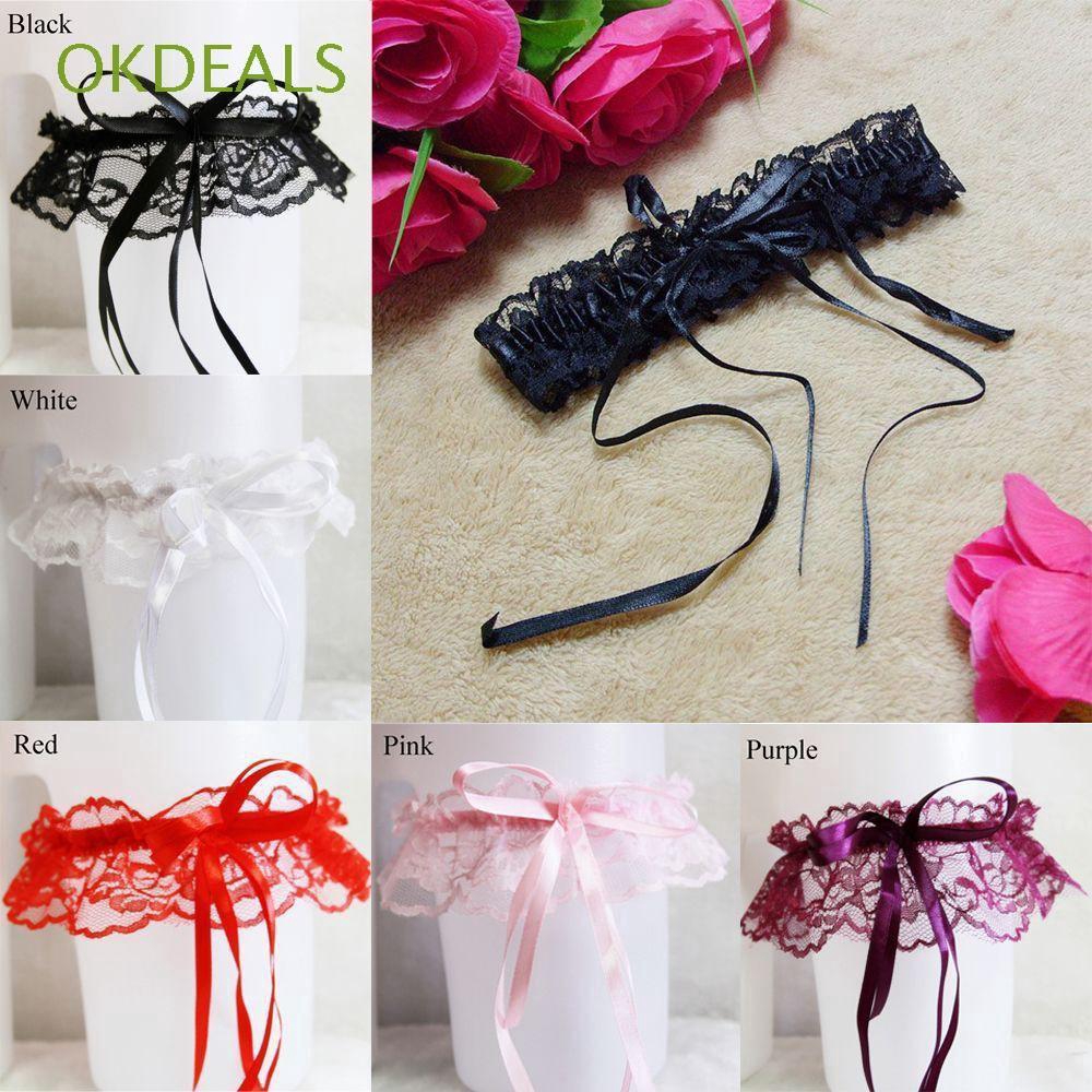 Dây ren cosplay có gắn nơ thiết kế đeo chân phong cách quyến rũ cho nữ