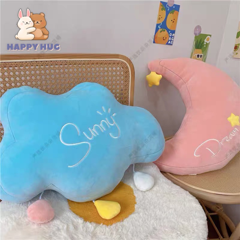 Gối ôm hình thú, gối sofa tựa lưng trang trí, gối ôm gấu bông cho bé chất liệu bông nhung mịn cao cấp - Happy Hug