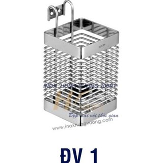 Ống đựng đũa muỗng vuông inox 304 đơn, đôi