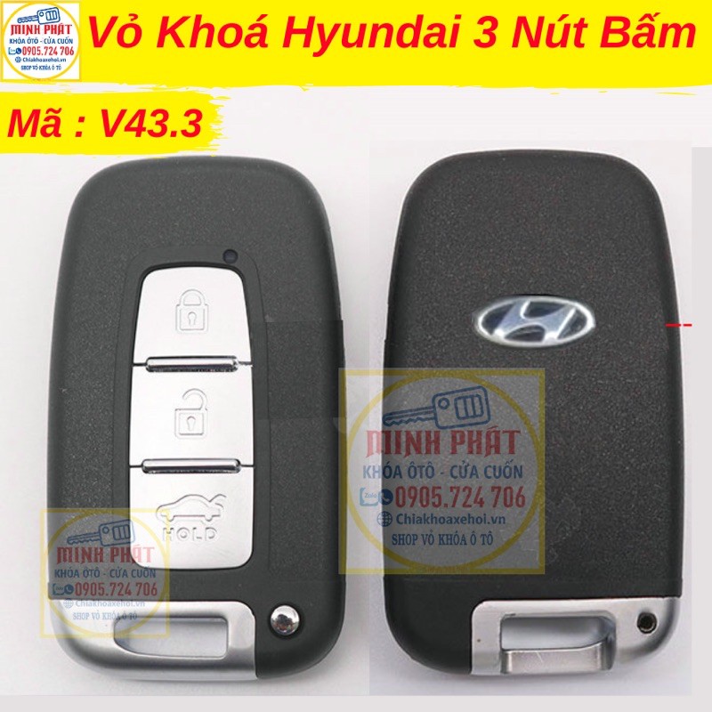 Vỏ Chìa khóa xe Hyundai Santafe, Tucson, Veloster