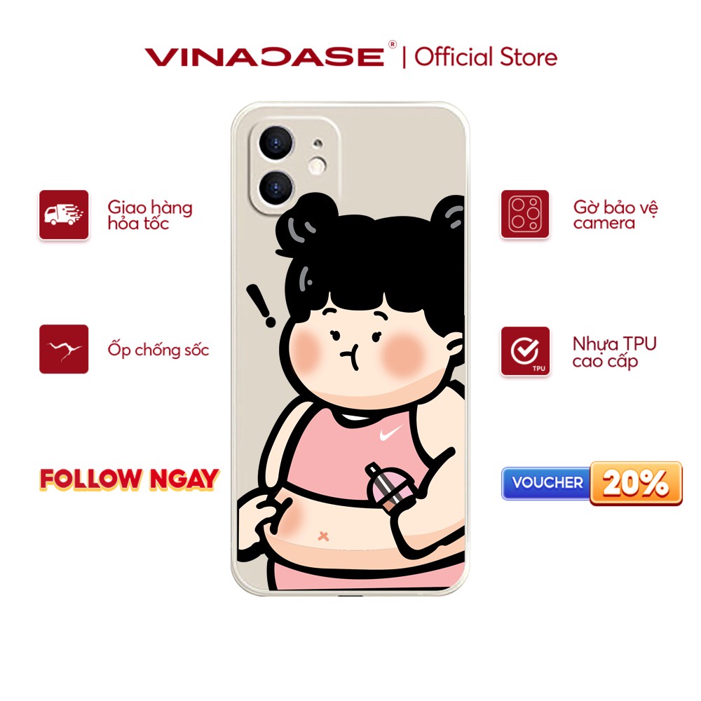 Ốp lưng Vina Case Iphone 6S/7 Plus/X/Xr/11/12 Pro/...Silicone TPU dẻo viền vuông bảo vệ camera hình Bé bự
