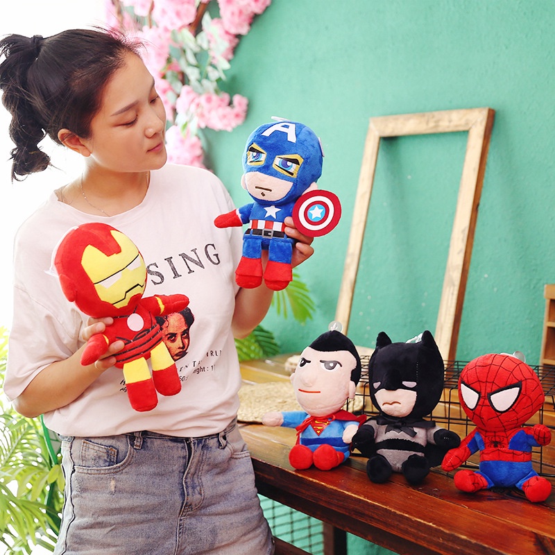 Gấu Bông Siêu Anh Hùng Đáng yêu Cho Bé Marvel Avengers Người Sắt Nhện nhân Batman Captain America Iron Man Spiderman.