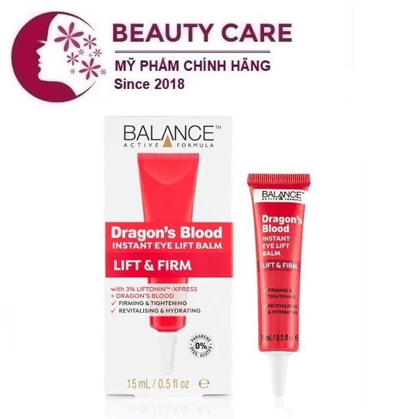 Kem Dưỡng Mắt Balance Dragon's Blood Eye Lift Balm 15ml giúp nâng cơ và làm sáng vùng da mắt