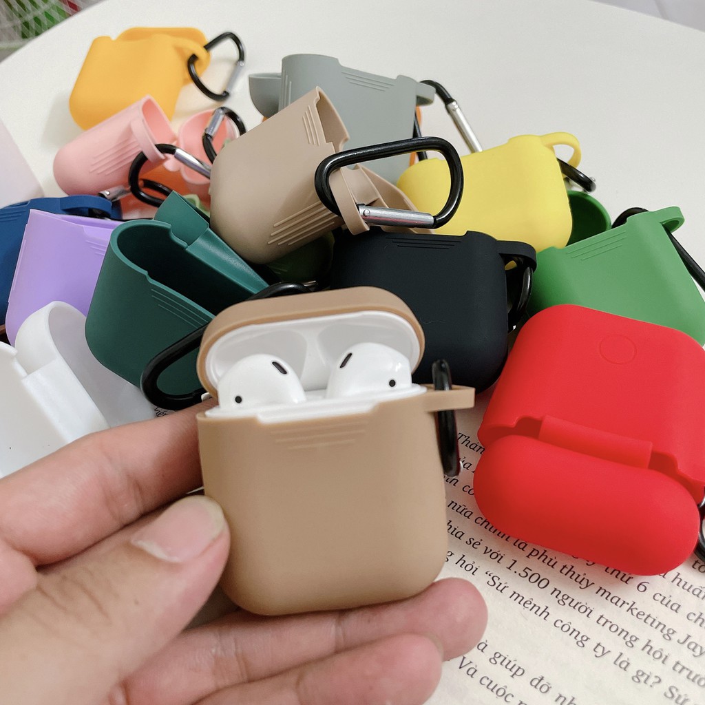 Vỏ bảo vệ tai nghe Airpod 1,2 _ Tặng Kèm Móc - Ốp Đựng Tai Nghe bluetooth airpods case airpods chống bẩn