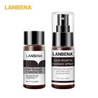 Bộ Sản Phẩm Tinh Dầu Mọc Tóc LANBENA 20ml + Tinh Chất Tăng Trưởng Tóc LANBENA Dạng Xịt 20ml