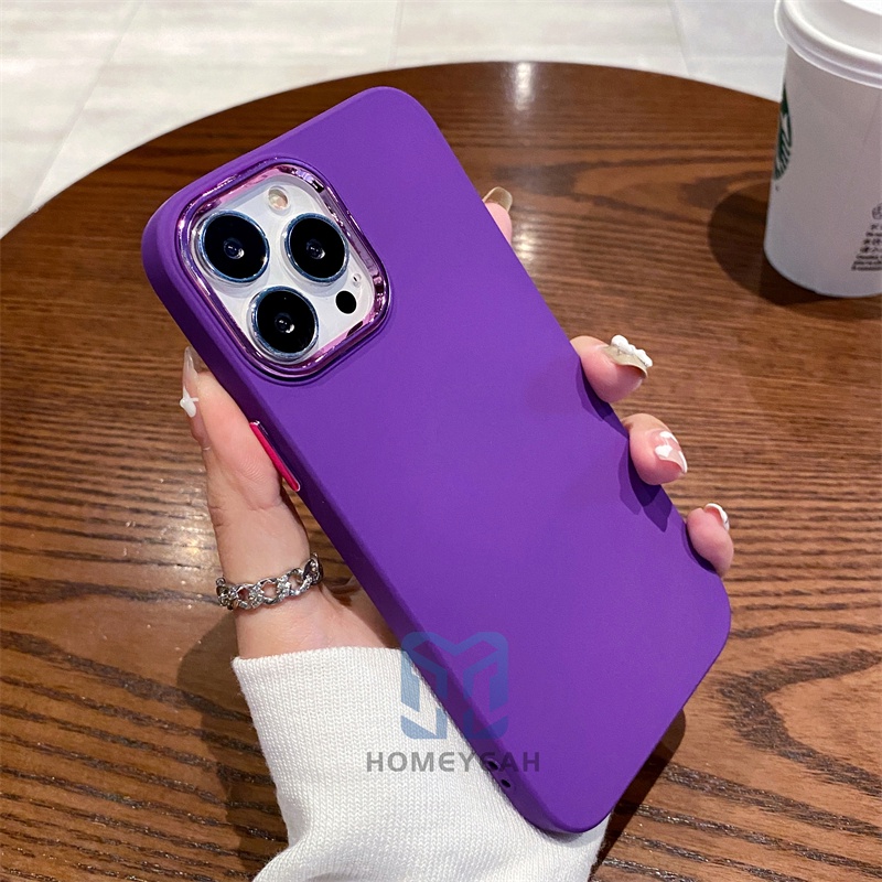 Ốp Điện Thoại Silicon Mềm Chống Sốc Có Khung Kim Loại Bảo Vệ Camera Cho iPhone 14 13 Pro Max 14 Plus